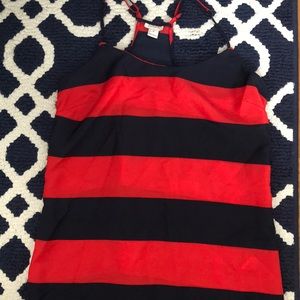 J Crew Red and Blue Striped Tank